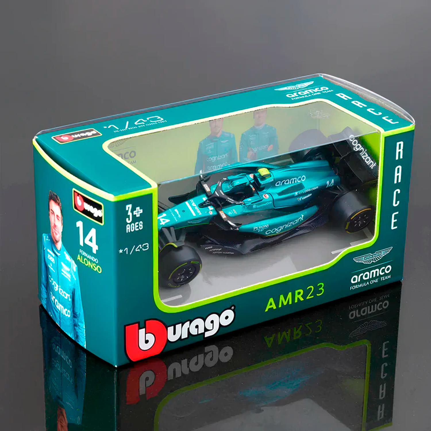LANÇAMENTO (2023) F1 Miniatura Aston Martin A. AMR23 #14 Fernando Alonso 1:43