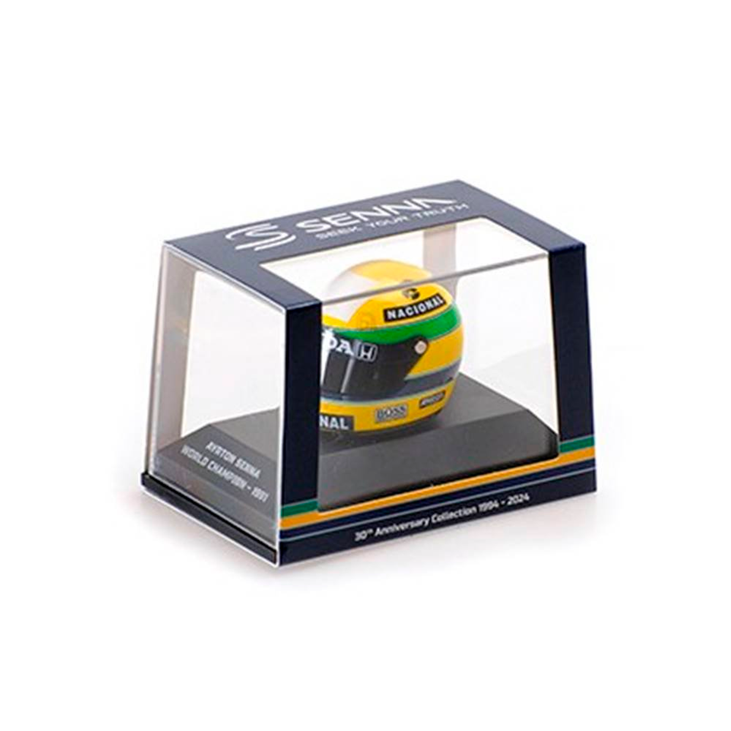 Miniatura Capacete Ayrton Senna - Tricampeão do Mundo (1991) 1:8