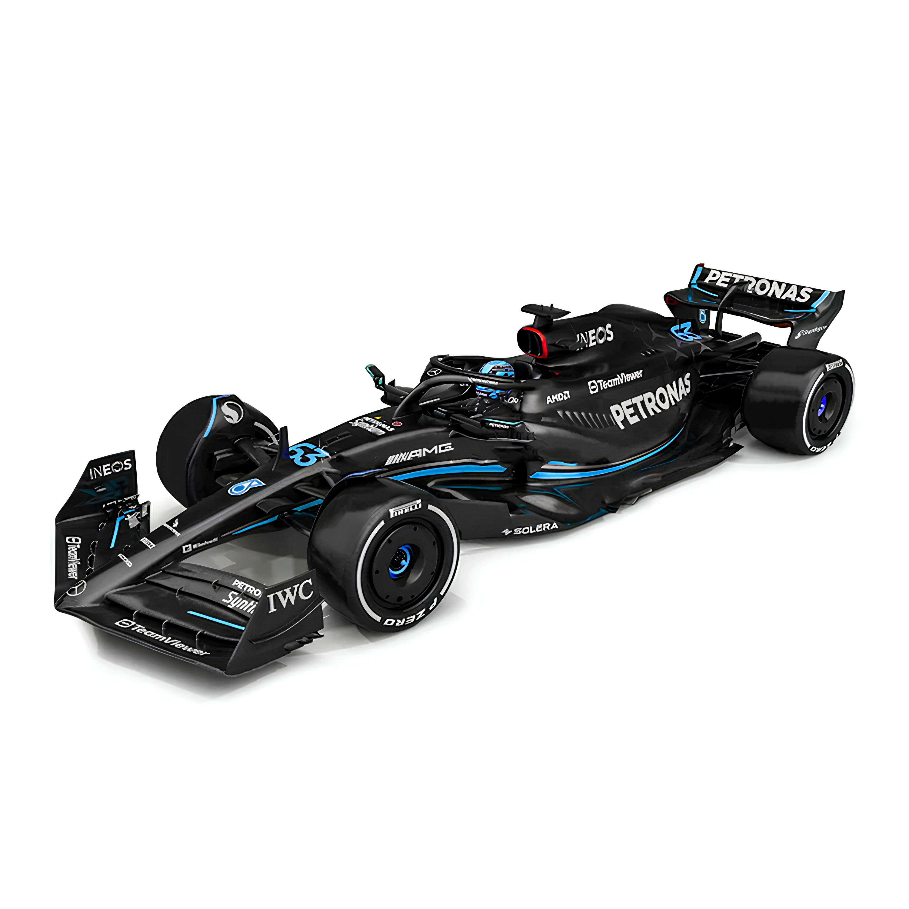 (PRÉ-VENDA) Miniatura Fórmula 1 Mercedes-AMG F1 W14 E Performance 1:24 + Piloto