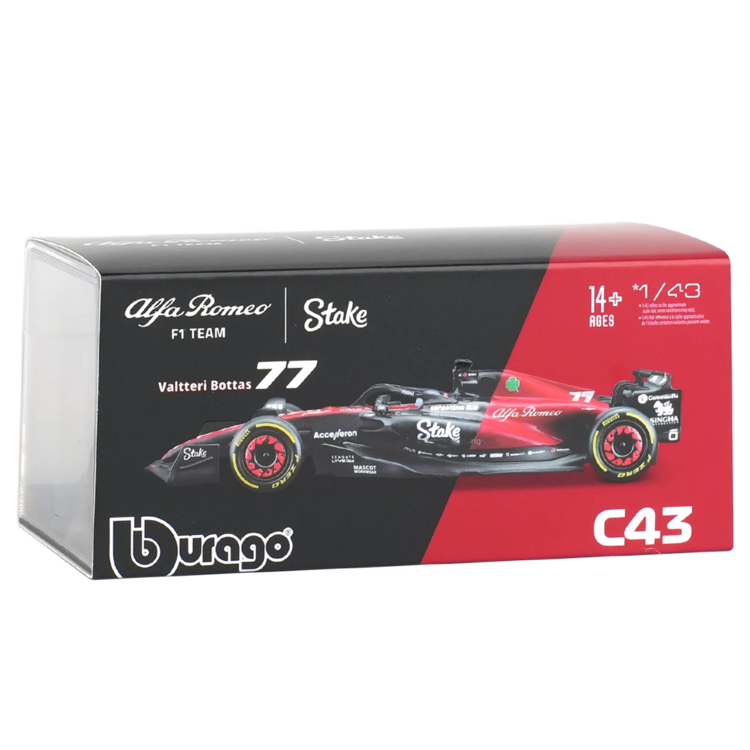 LANÇAMENTO (2023) F1 Miniatura Alfa Romeo C43 #77 Valtteri Bottas 1:43